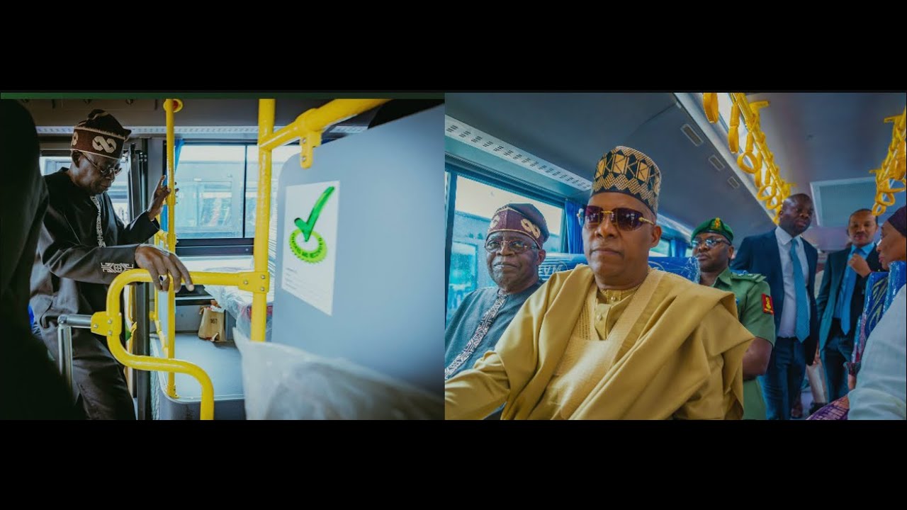 President Bola Tinubu And Vice President, Shettima Sitting Inside A Bus ...