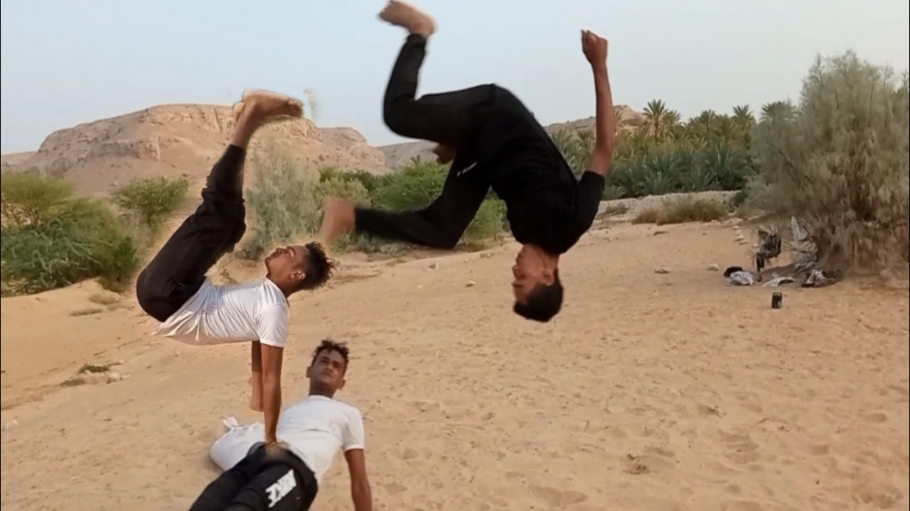 تمرين باركور على الرمال🔥