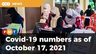 Covid-19 numbers as of October 17, 2021