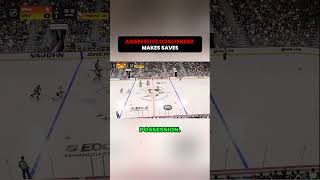 Aggressive Goaltender Makes Saves #shorts