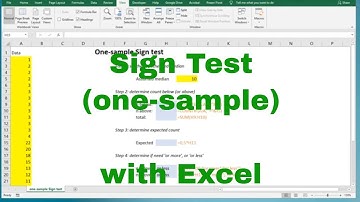 Excel - One-Sample Sign Test