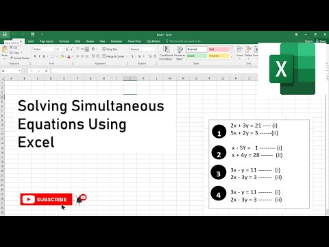 Solving Simultaneous Equations in Excel