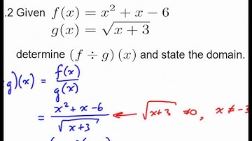 MHF4U - Combinations of Functions - Quotients of Functions
