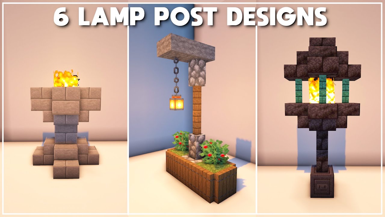 Minecraft: 28 Unique Lamp Post / Lantern Designs [Tutorial] 28