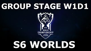 LoL S6 World Championship 2016 Group Stage Week 1 Day 1! Full Day All Games #Worlds 2016
