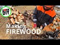 Homemade Hydraulic Log Splitter Making Firewood