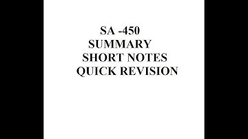 SA-450 “EVALUATION OF MISSTATEMENTS IDENTIFIED DURING THE AUDIT”