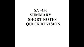 SA-450 “EVALUATION OF MISSTATEMENTS IDENTIFIED DURING THE AUDIT”