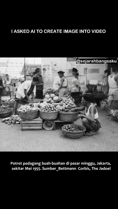 Potret sebuah becak 1947, pedagang buah 1955 dan penjual pikul ikan 1971 #shorts