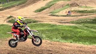 Brecken goes down in Moto 1 and places 4th in the Victory Sports Ebike class at Muddy Creek