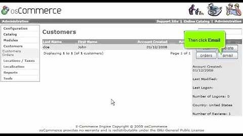 How to send email to your customers in osCommerce