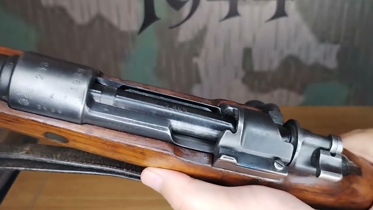 UK/EU deactivated K98 rifle bolt close up