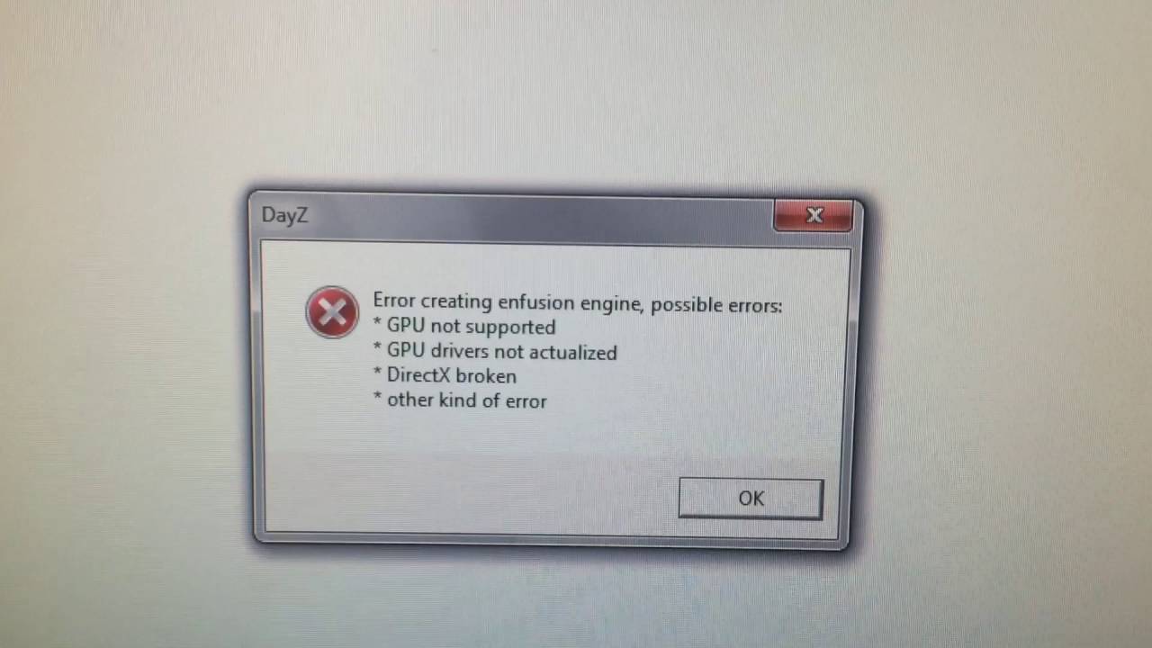 Region is not supported. Enfusion engine Arma 4. DAYZ ошибка GPU not supported. GPU ошибка DAYZ. DAYZ Error creating Enfusion engine possible Errors.