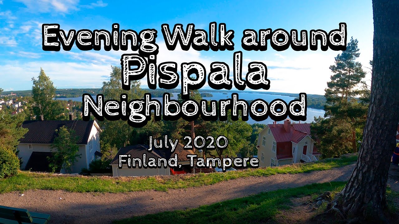 Evening Walk around Pispala Neighbourhood, July 2020, Finland, Tampere [4K]