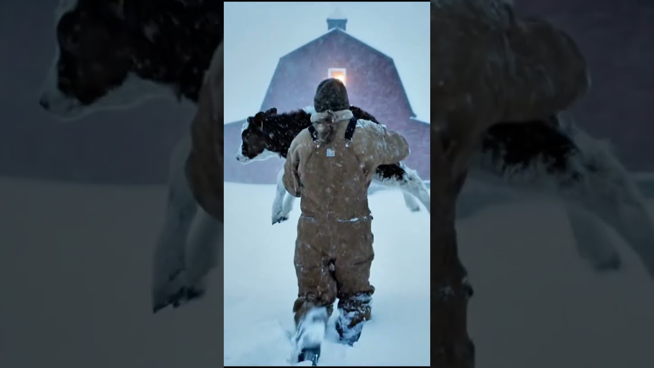 Rescuing A Calf From The Freezing Snow. 