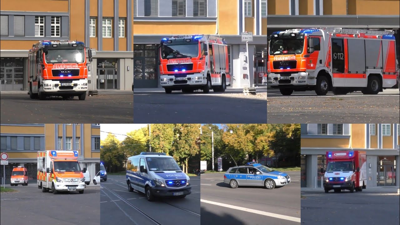 [NEUE HAUPTWACHE] - Mit Blau zur Wache - Einsatzfahrten von Frisch renovierten Feuerwache 1 Leipzig