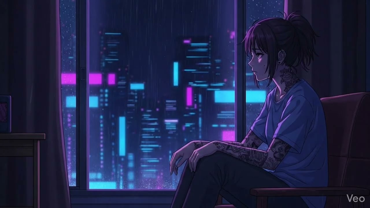 midnight rain 🌧️ lofi beats to study & relax | neon night ambience