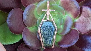Halloween Gravestone Coffin Cabochon Wire Wrapped Pendant Tutorial