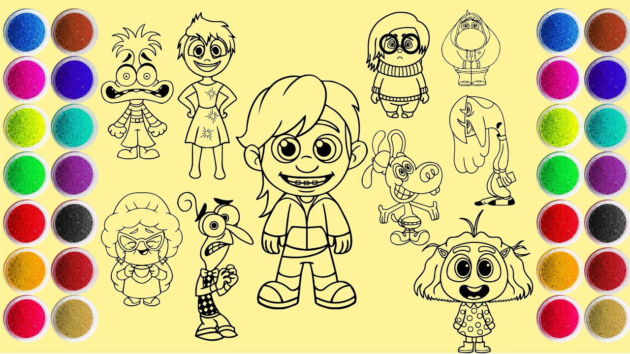 [All Characters] Inside Out 2 - Drawing and Coloring - Sand Painting ...