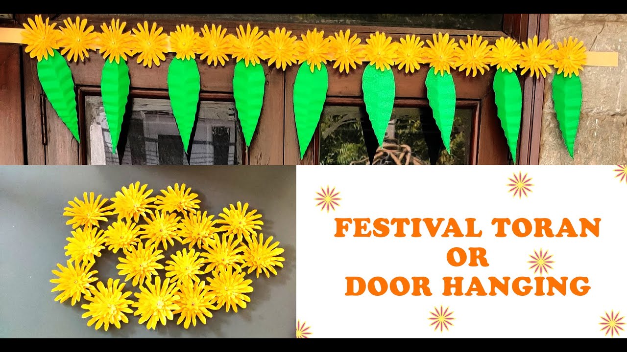 paper toran - diy paper flower door hanging toran / new design toran / traditional door decor