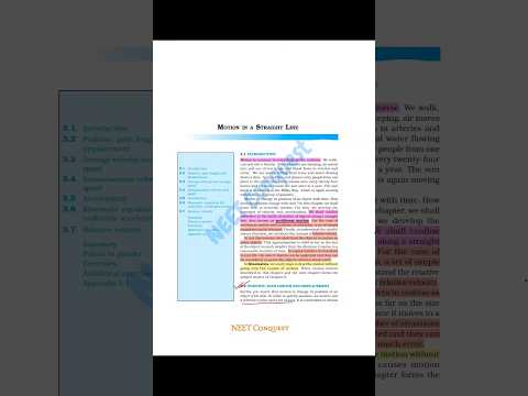 Motion in a straight line NCERT highlight#neet #doctor #study #ncert #physicswallah #physics #shorts