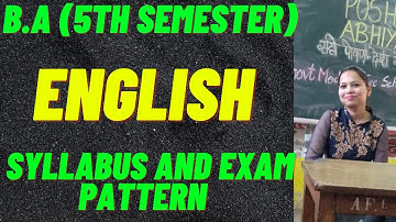 ENGLISH (5TH SEMESTER) || SYLLABUS AND EXAM PATTERN #panjabuniversity #rightguidance