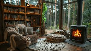 Snowfall Serenity | 🍀 Cozy Fireplace Nook in the Forest Library | Relaxing Fire Sounds & Birdsong by Soothing Ambience 210 views 7 days ago 3 hours