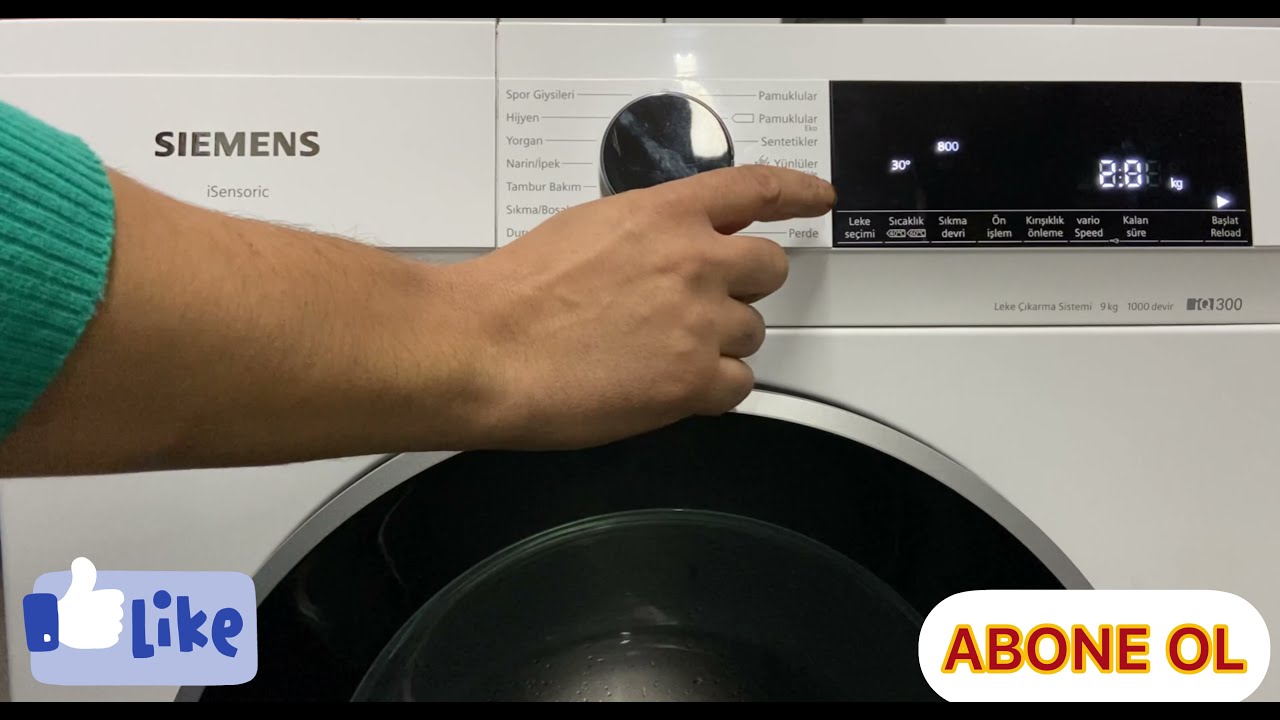 WG41A1X1TR ve WG41A1X0TR Siemens çamaşır makinesi kullanım Tarifi ıq300 9 kg 1000 devir. #siemens