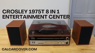 Crosley 1975T 8 in 1 Record Player and Stereo Entertainment Center Wood Cabinet