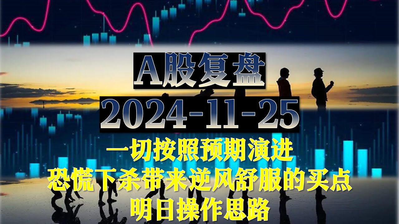 2024-11-25「A股」一切按照预期演进,恐慌下杀带来逆风舒服的买点,明日操作思路 #A股 #A股复盘 #中国股市 #上证指数 #散户 ...