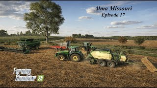 Harvesting WHEAT, Raking/Baling & Collecting STRAW BALES | Alma Missouri | FS25 | Episode #17