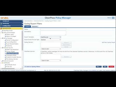 How to add Syslog server on ClearPass