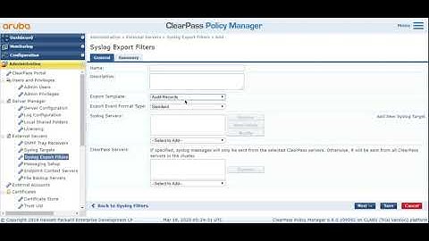 How to add Syslog server on ClearPass
