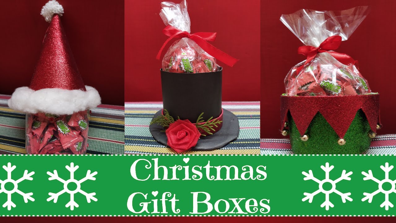 Easy Handmade Christmas Gift Box Ideas | Santa Hat Gift Box | Elf Hat Gift Box |Snowman Hat Gift Box