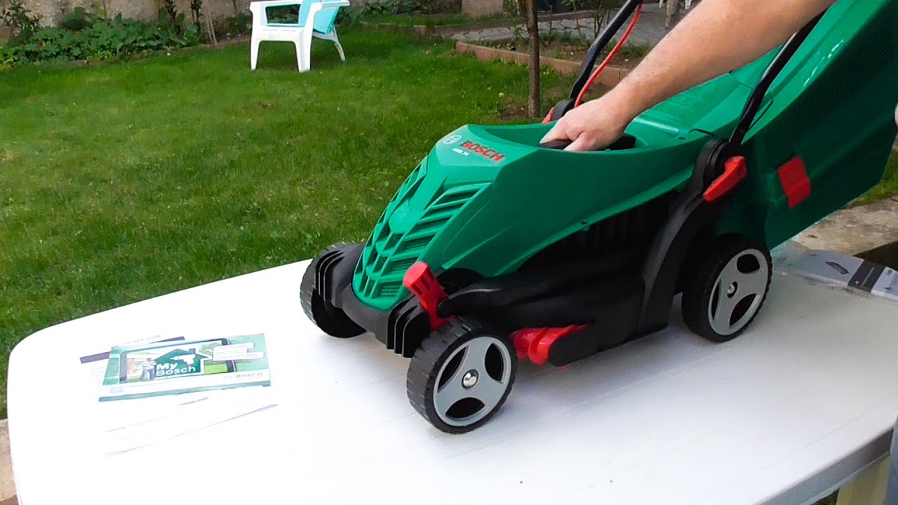 Verslinden gerucht Herdenkings Unboxing assembling and testing BOSCH ARM 34 1300W Lawnmower - Bob The Tool  Man - YouTube