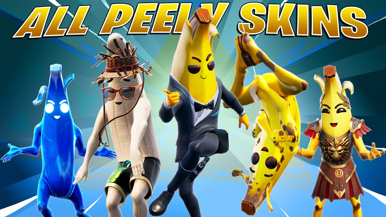 All Peely Skins/Outfits in Fortnite! (Locker and Dance Gameplay