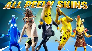 All Peely Skins/Outfits in Fortnite! (Locker and Dance Gameplay) Showcase