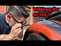 1965 VW Bug Fender Fix And Epic Fail!