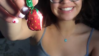 ASMR- STRAWBERRY HARD CANDY, LIPGLOSS APPLICATION