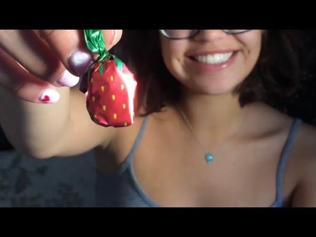ASMR- STRAWBERRY HARD CANDY, LIPGLOSS APPLICATION