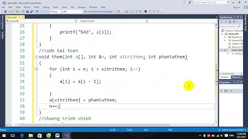 Lập trình c-Bài 93: Thêm 1 phần tử x vào mảng tại vị trí k