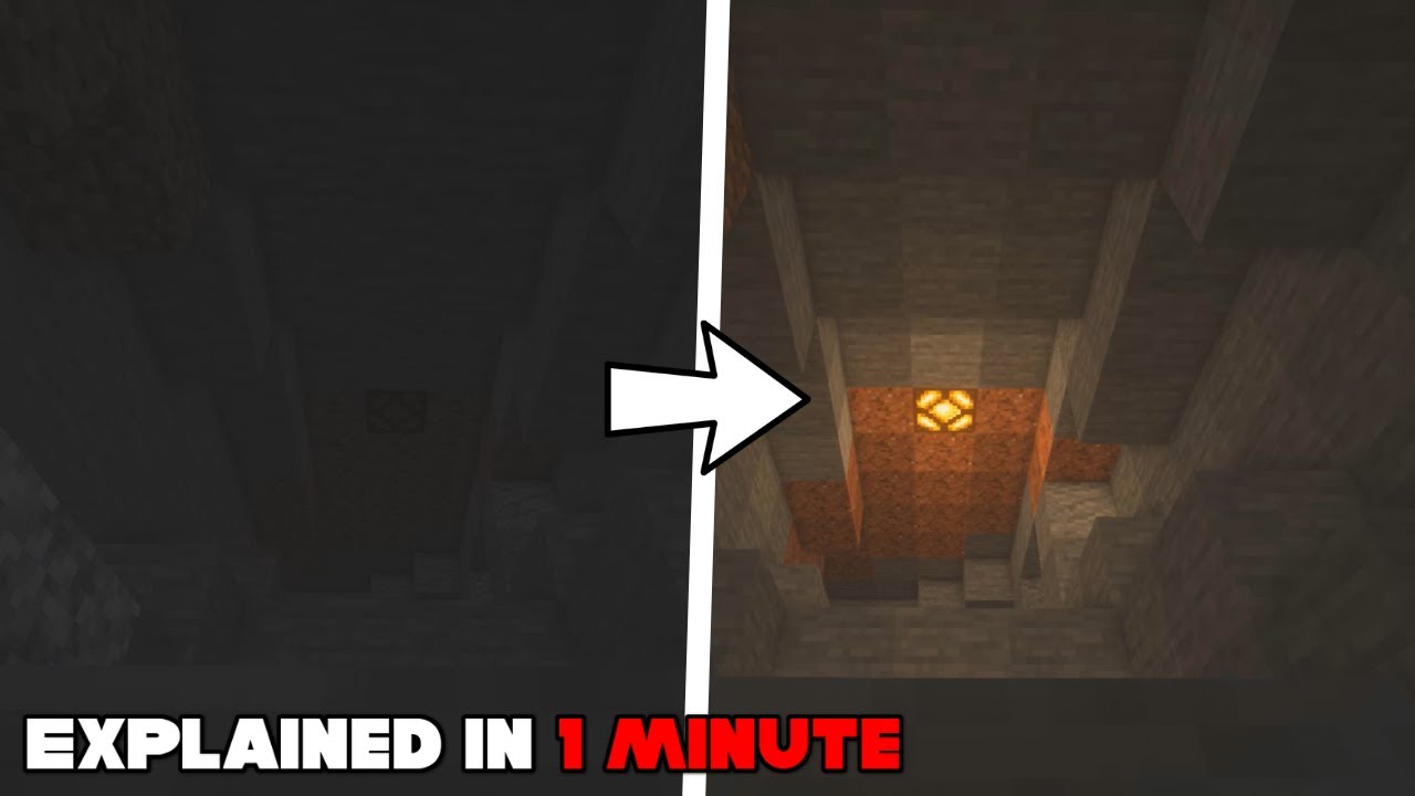 How to Make a Flickering Light in Minecraft (Caves) || 1 Minute