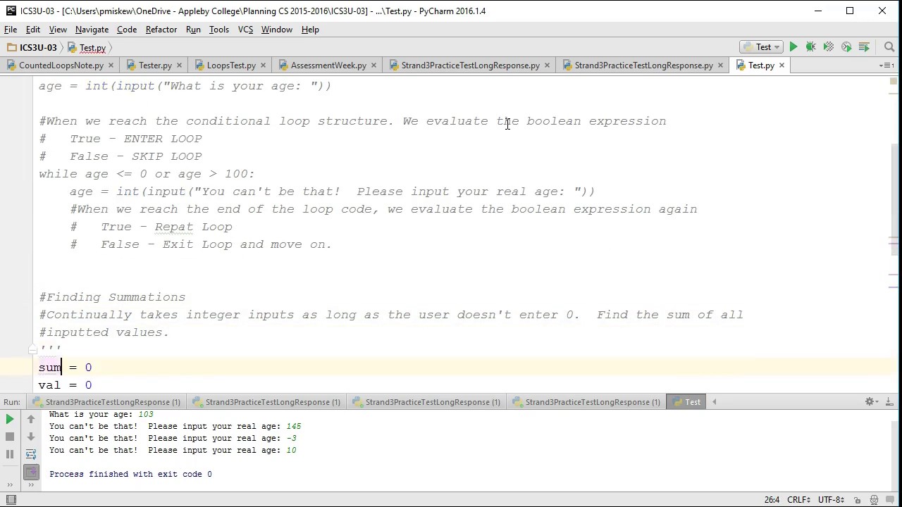 The Basics: Python 3 - Conditional Loops (Summation) - YouTube