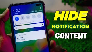 How to hide WhatsApp message content in notification bar android | Notification Content Hidden Redmi