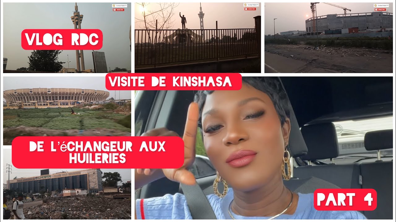 VLOG RDC- De l’Échangeur au rond-point des Huileries. En traversant le boulevard Lumumba et Kasavubu