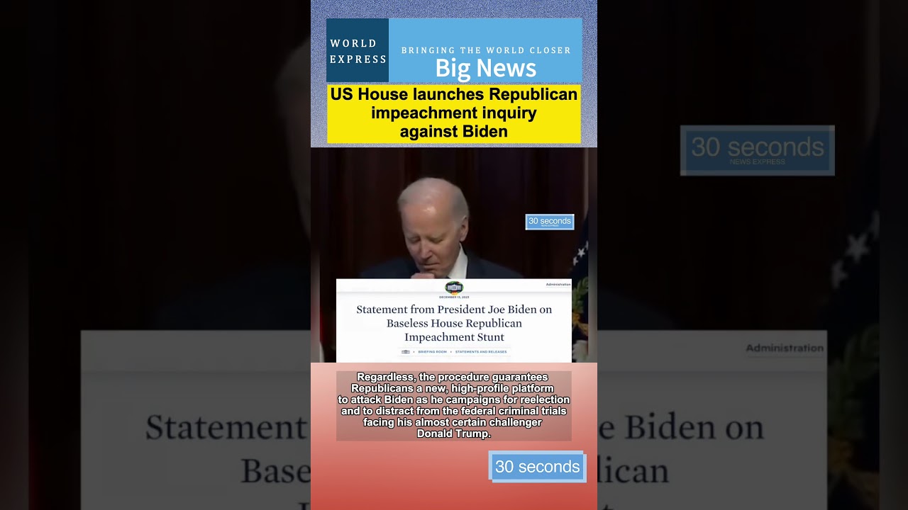 US House launches Republican impeachment inquiry against Biden