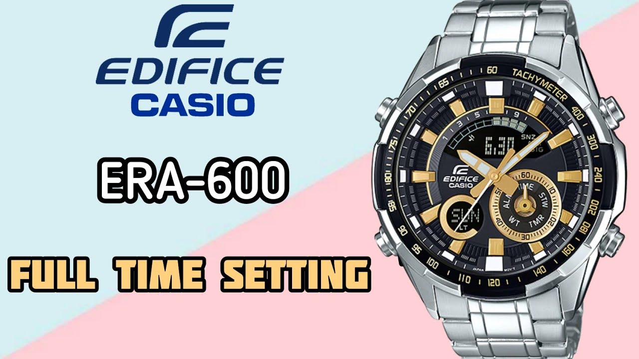 How to Setting Time Casio Edifice ERA-600 Analog Watch, 5499 YouTube