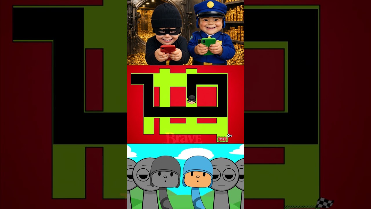 Incredibox Sprunki OC – Pocoyo Policeman VS Pocoyo Rascal  Maze Challenge