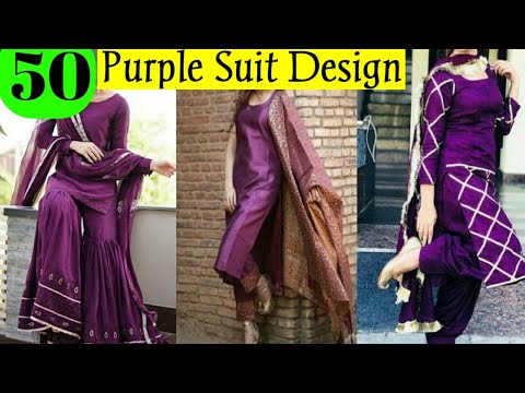 Latest Purple Color Suit Design 2023 💜 Purple Colour Combination Dresses/  New Purple Colour Dress - YouTube