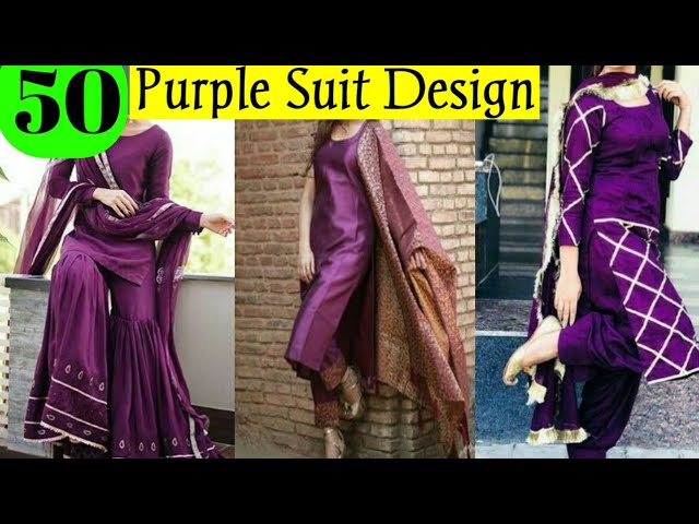 Banarasi Art Silk Purple Salwar Suit - Dial N Fashion
